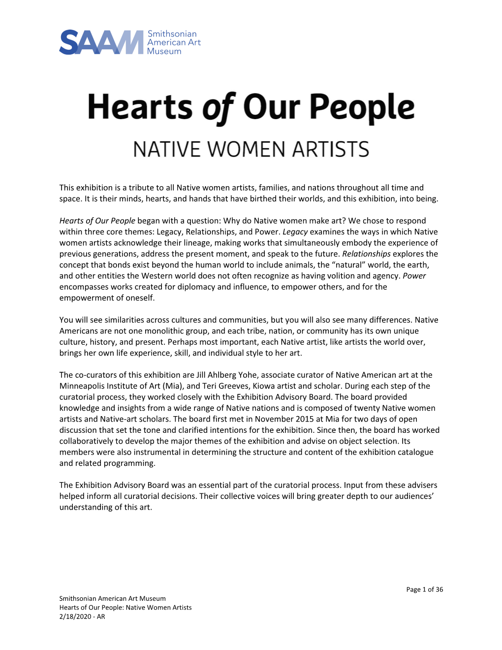 Native Women Artists, Families, and Nations Throughout All Time and Space