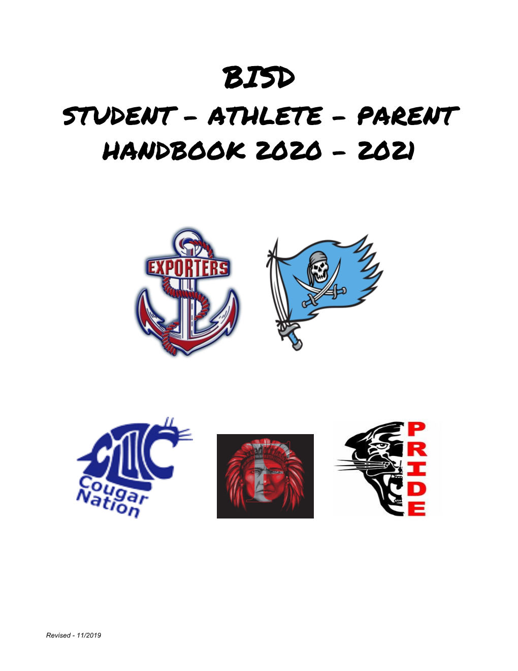 Bisd Student - Athlete - Parent Handbook 2020 - 2021