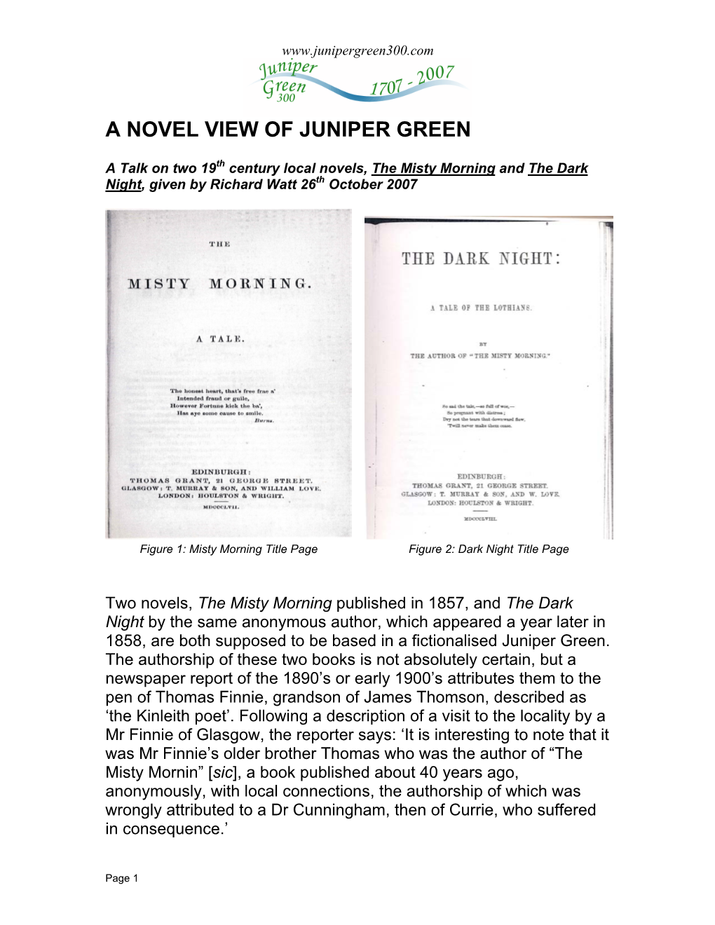 A Novel View of Juniper Green (PDF 1.9MB)