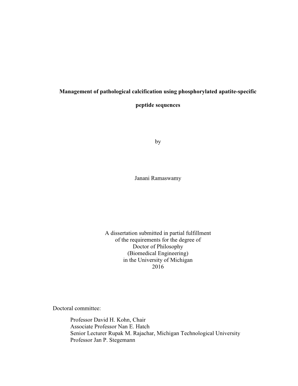 Management of Pathological Calcification Using Phosphorylated Apatite-Specific