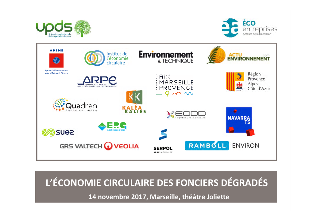 L'économie Circulaire Des Fonciers Dégradés