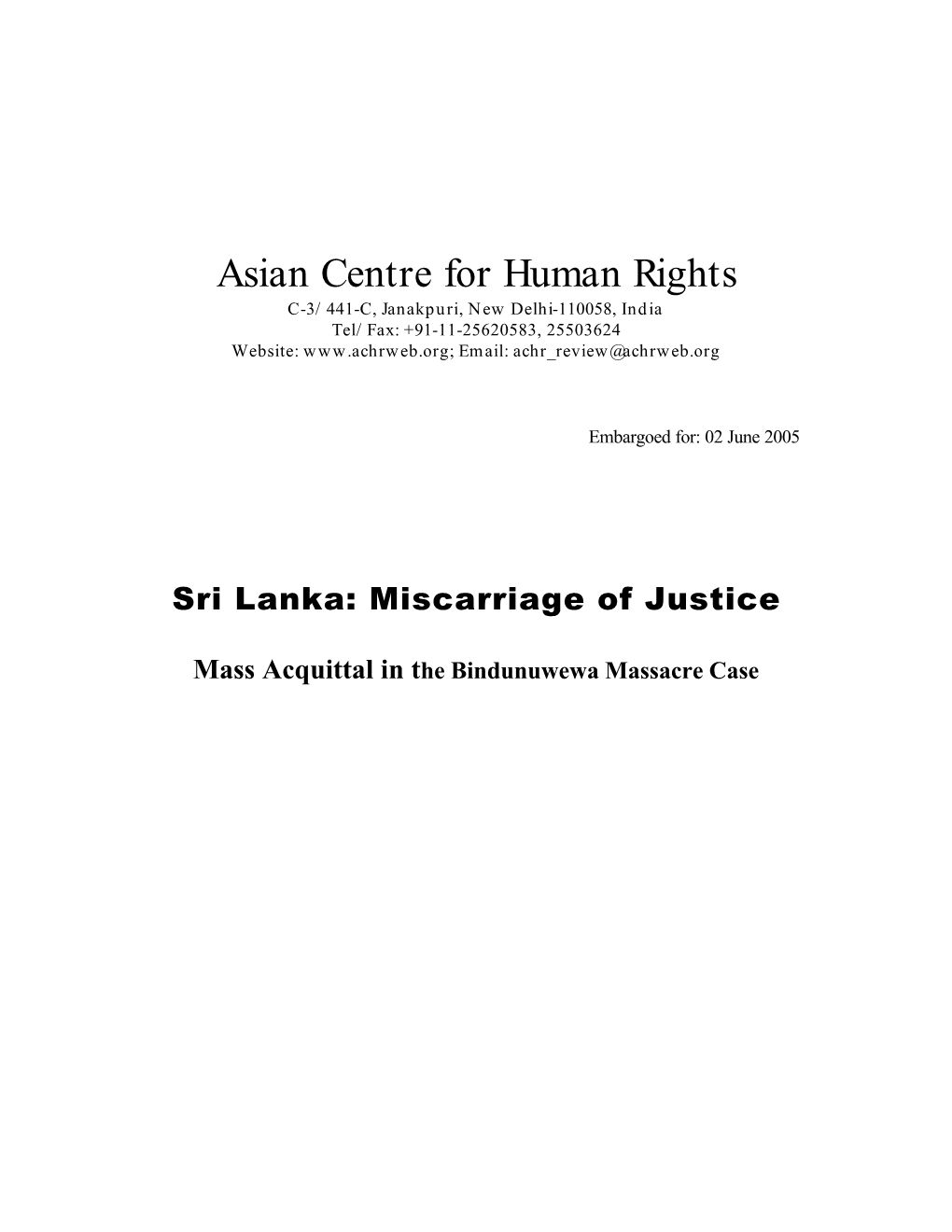 Asian Centre for Human Rights