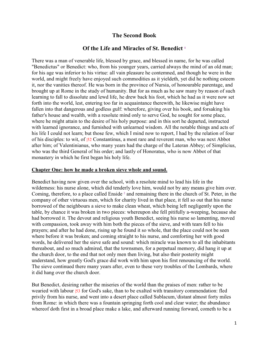 The Second Book of the Life and Miracles of St. Benedict 1