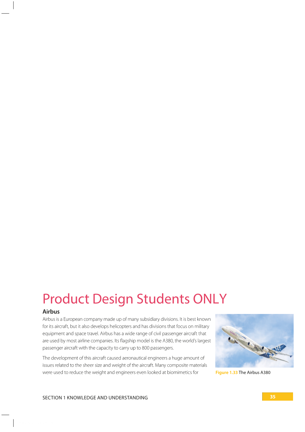 Product Design Students ONLY Airbus Airbus Is a European Company Made up of Many Subsidiary Divisions