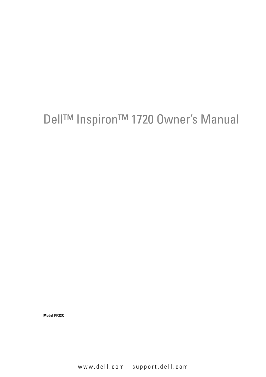 Dell™ Inspiron™ 1720 Owner's Manual