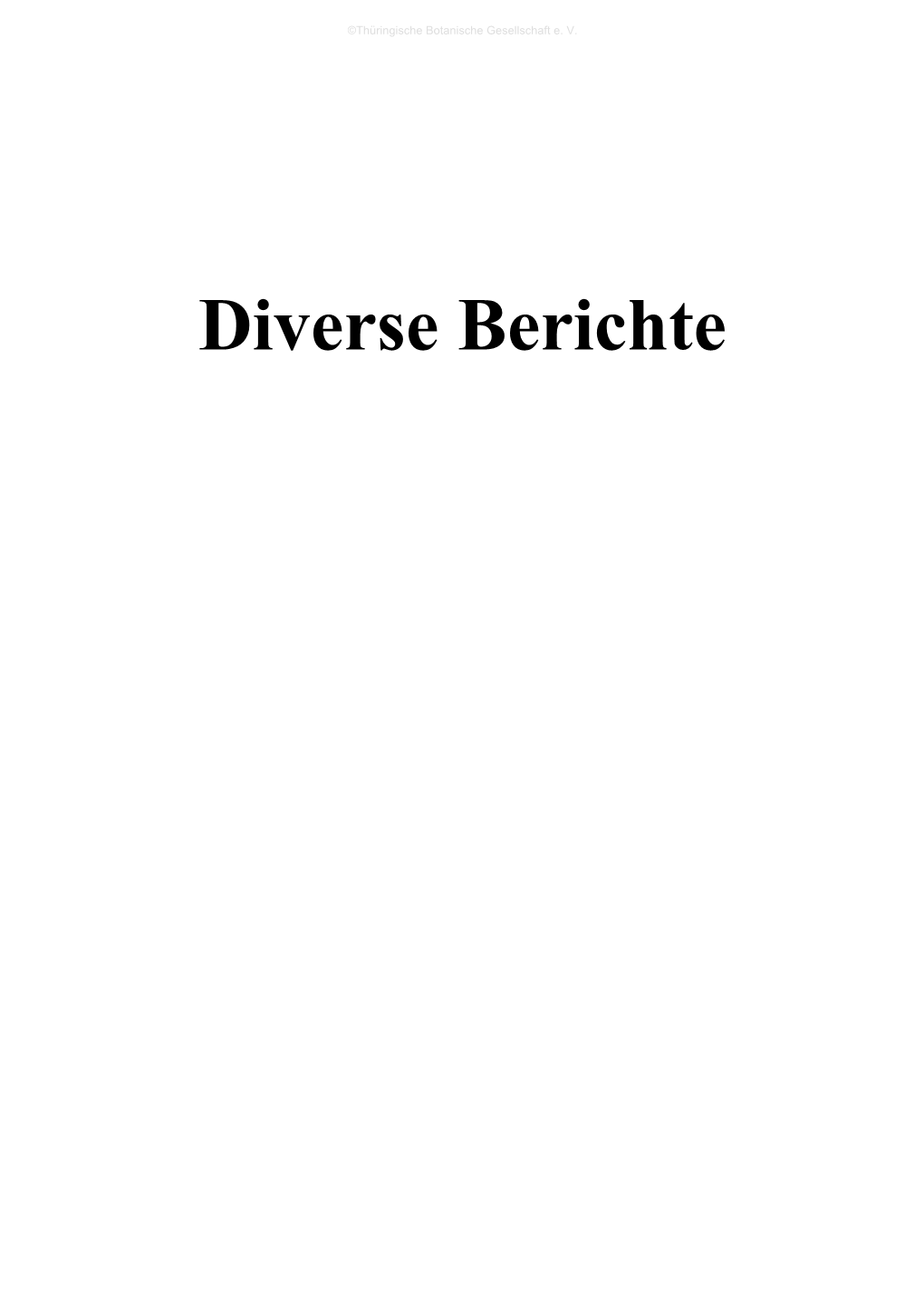 Diverse Berichte Redaktion Der Mittheilungen Des