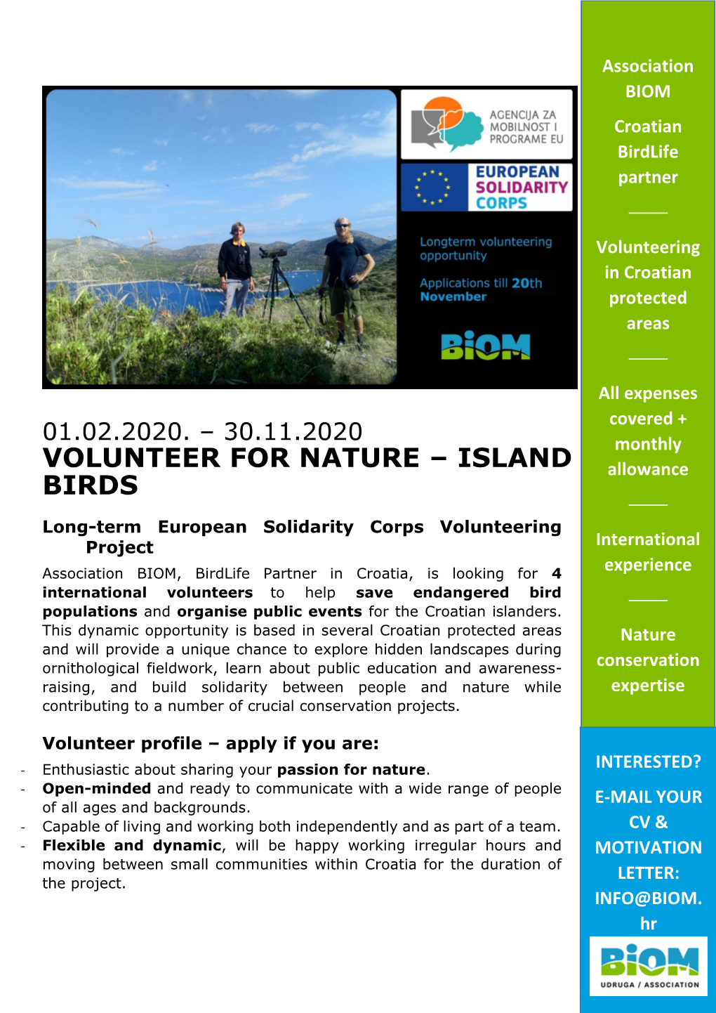 Volunteer for Nature – Island Birds