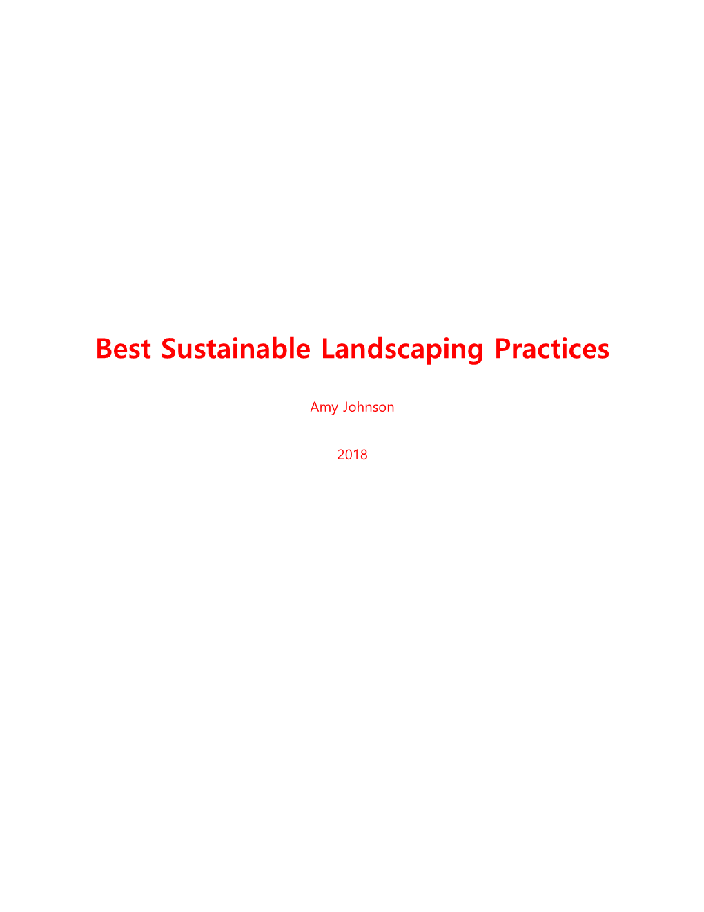 Best Sustainable Landscaping Practices Manual