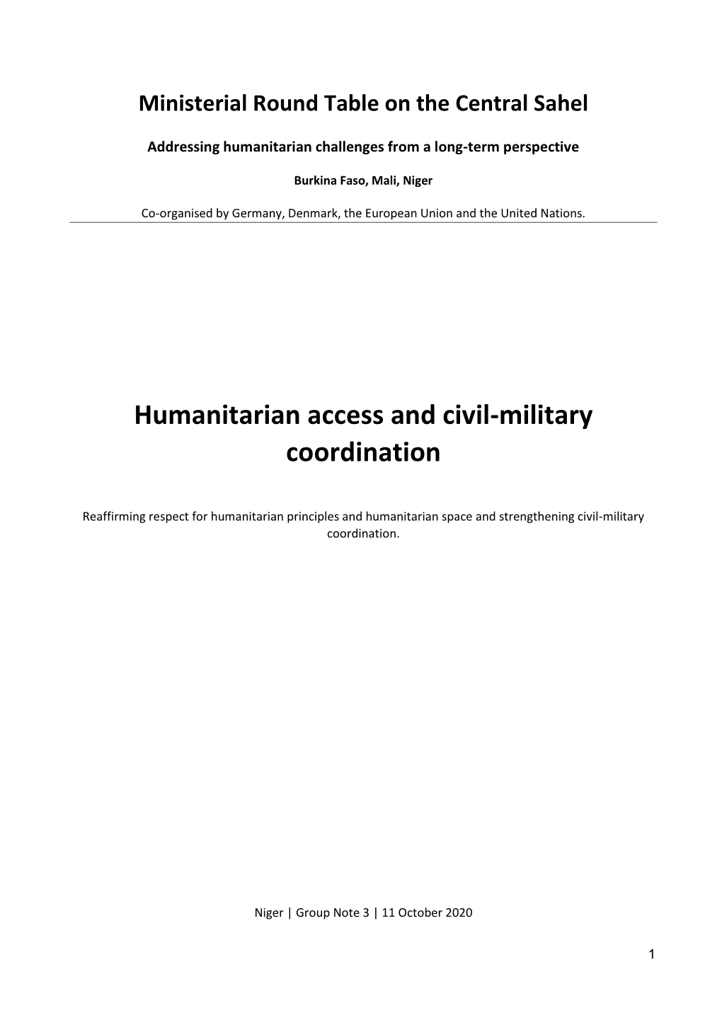 Humanitarian Access and Civil-Military Coordination