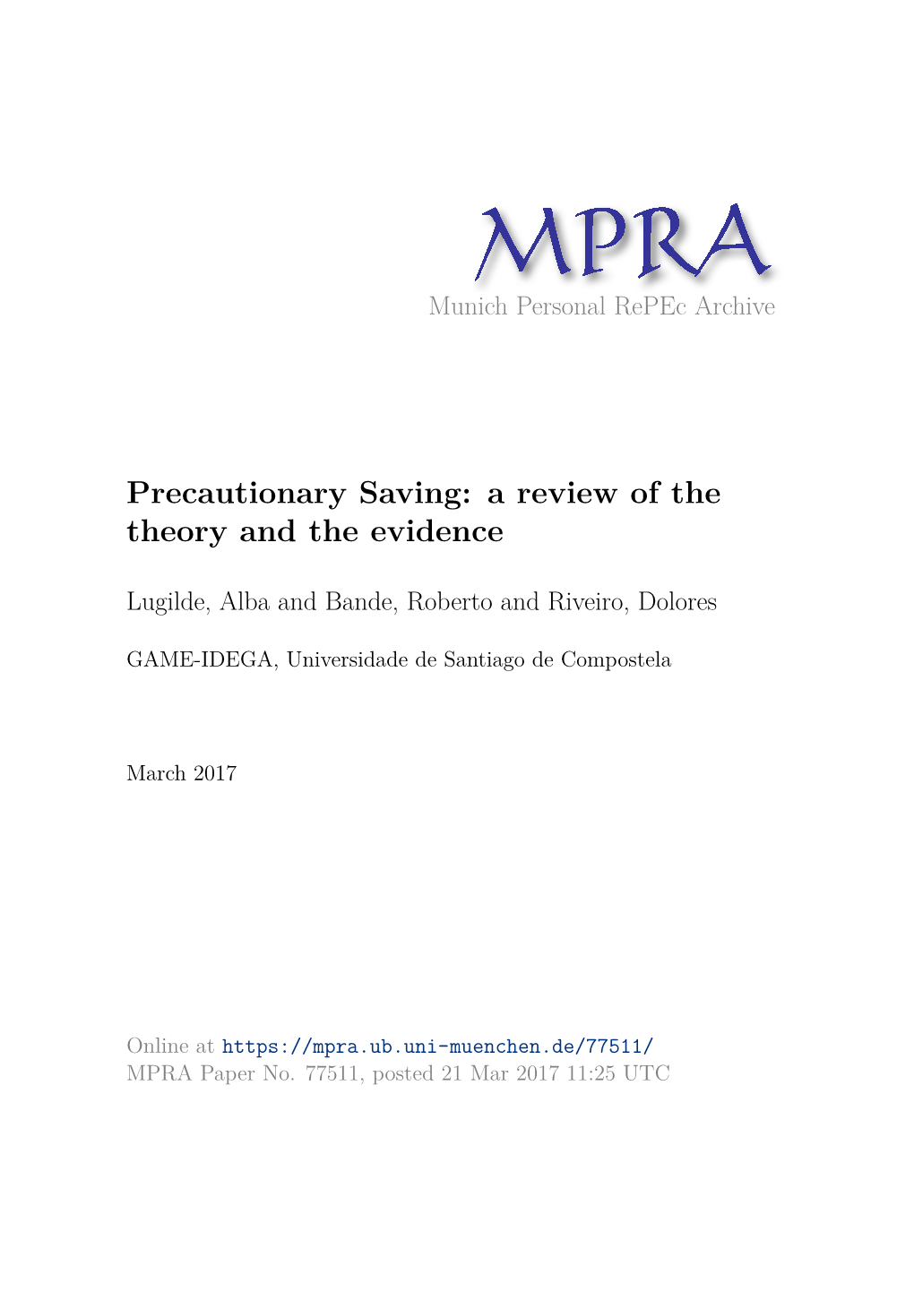 Precautionary Saving: a Review of the Theory and the Evidence