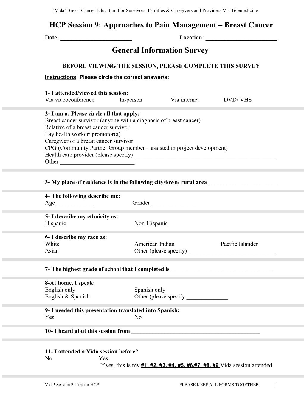 Tele-Education Session Satisfaction Survey s2