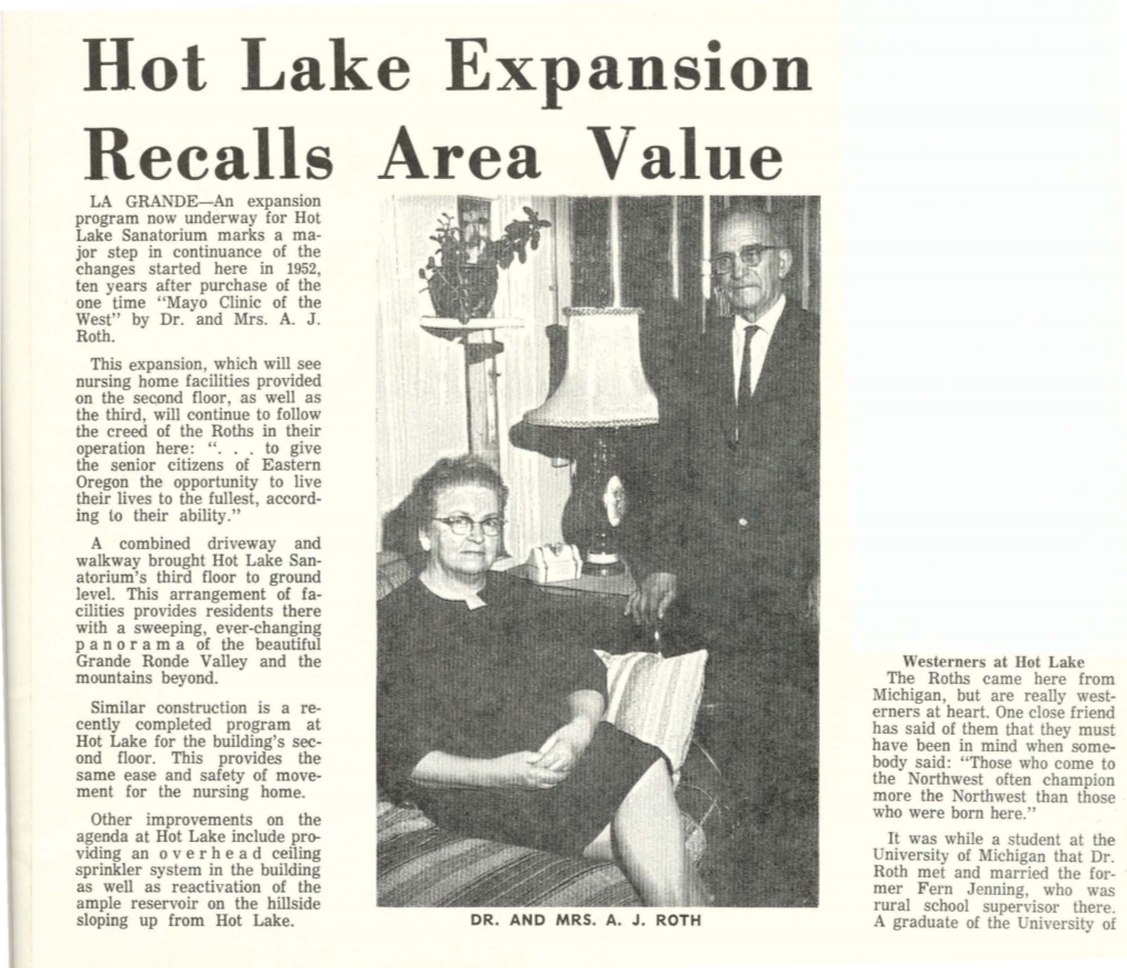 Hot Lake Expansion Recalls Area Value
