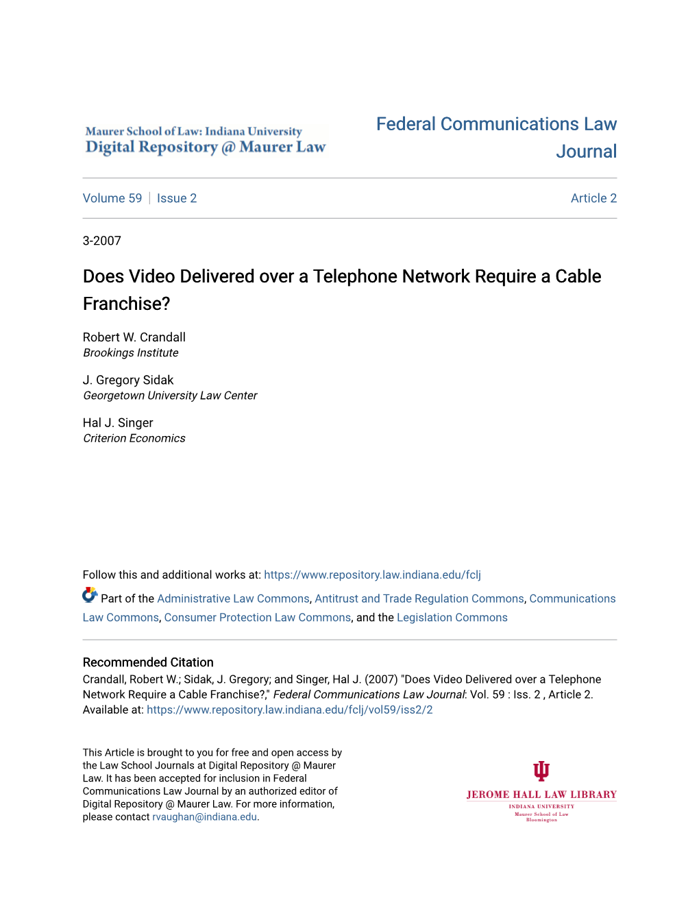 Does Video Delivered Over a Telephone Network Require a Cable Franchise?