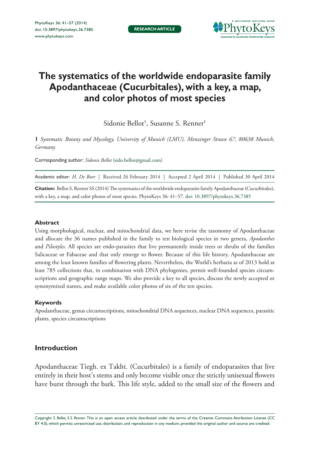 The Systematics of the Worldwide Endoparasite Family Apodanthaceae (Cucurbitales), with a Key, a Map, and Color Photos of Most Species