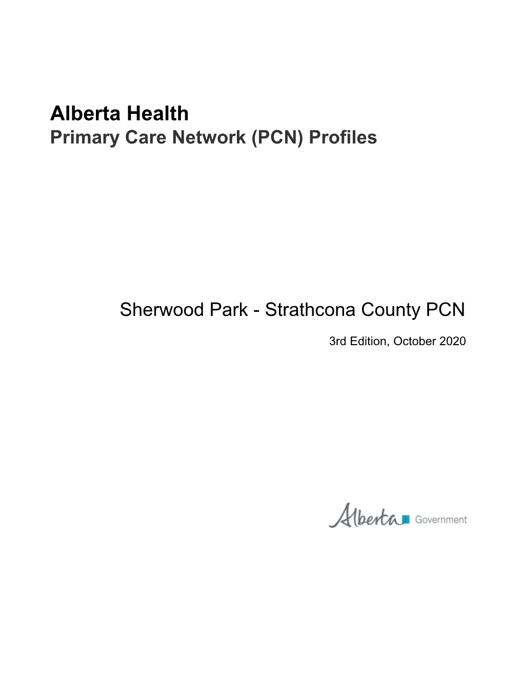 Alberta Health Primary Care Network (PCN) Profiles: Sherwood Park