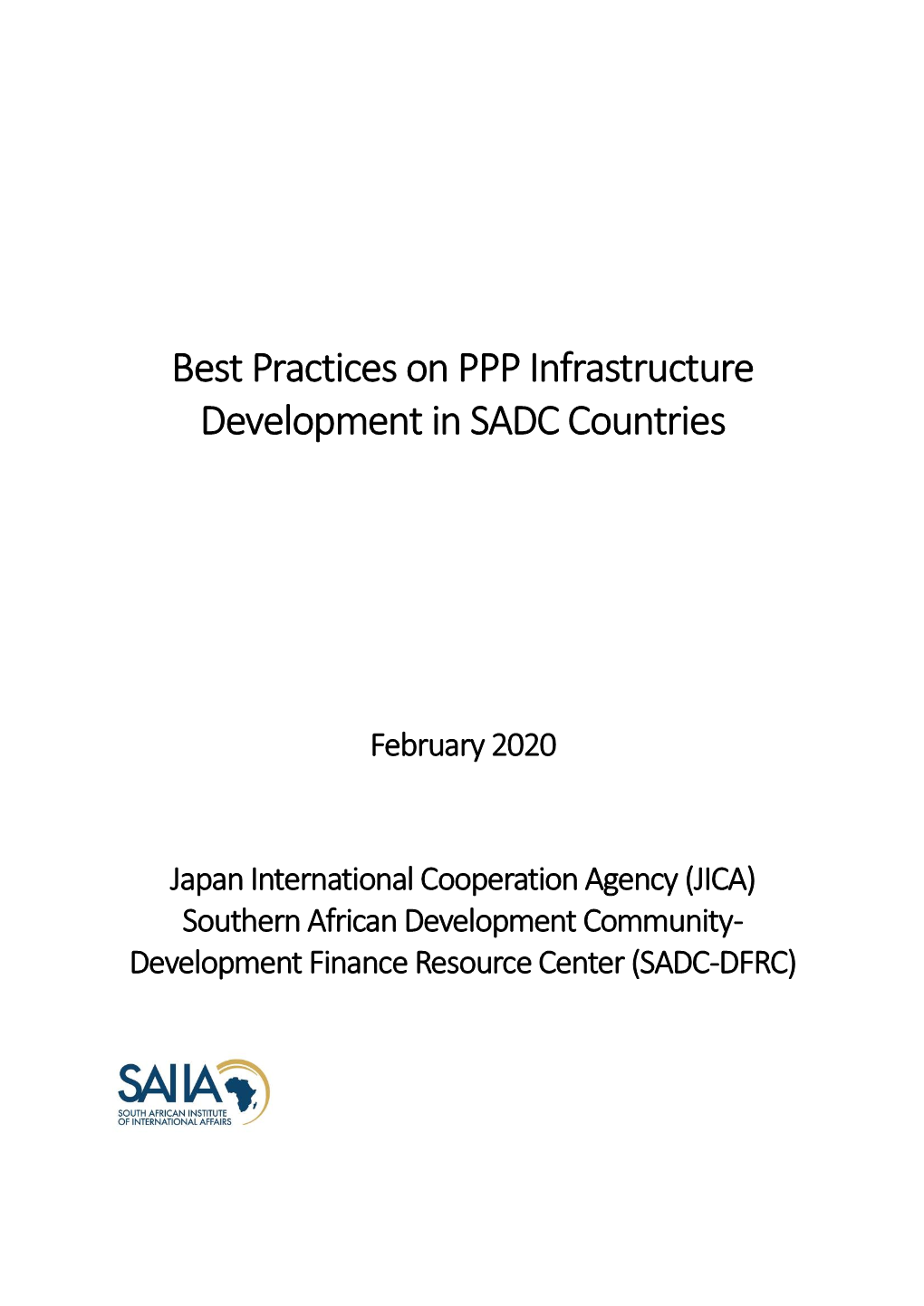 Best Practices on PPP Infrastructure Development in SADC Countries