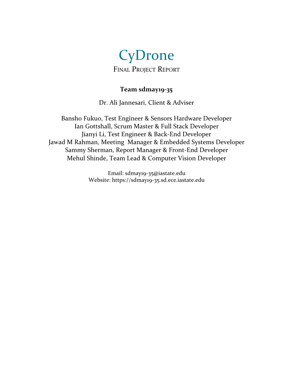 Cydrone FINAL PROJECT REPORT