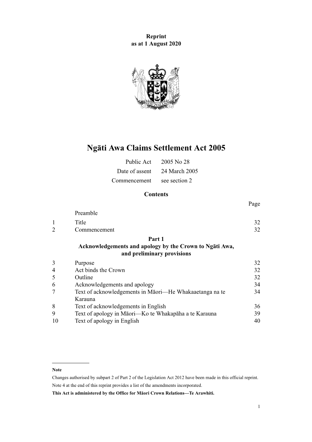 Ngāti Awa Claims Settlement Act 2005