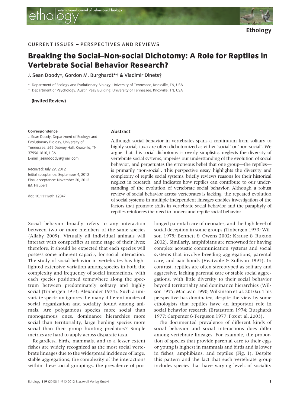 A Role for Reptiles in Vertebrate Social Behavior Research? J