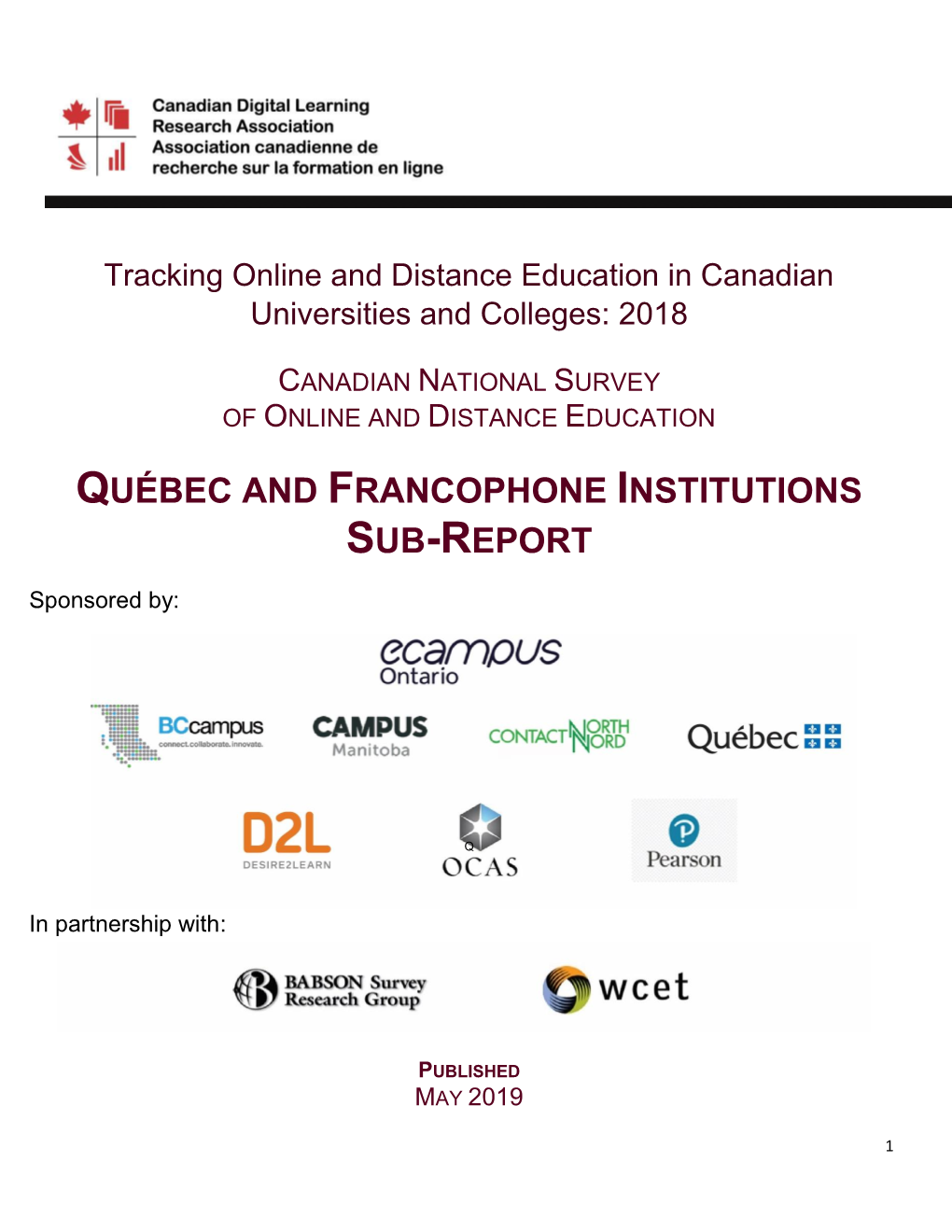 Québec and Francophone Institutions Sub-Report