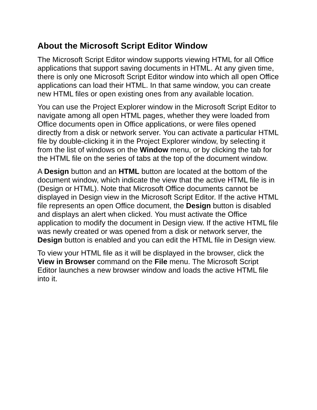 Microsoft Script Editor Help Welcome to the Microsoft Script Editor