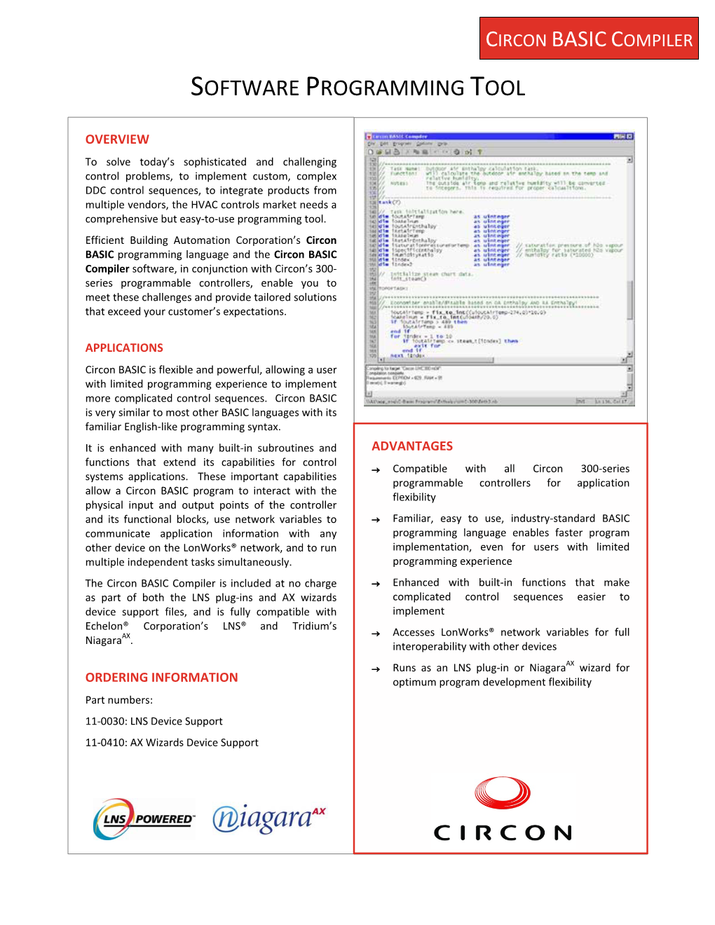 Software Programming Tool Circon Basic Compiler