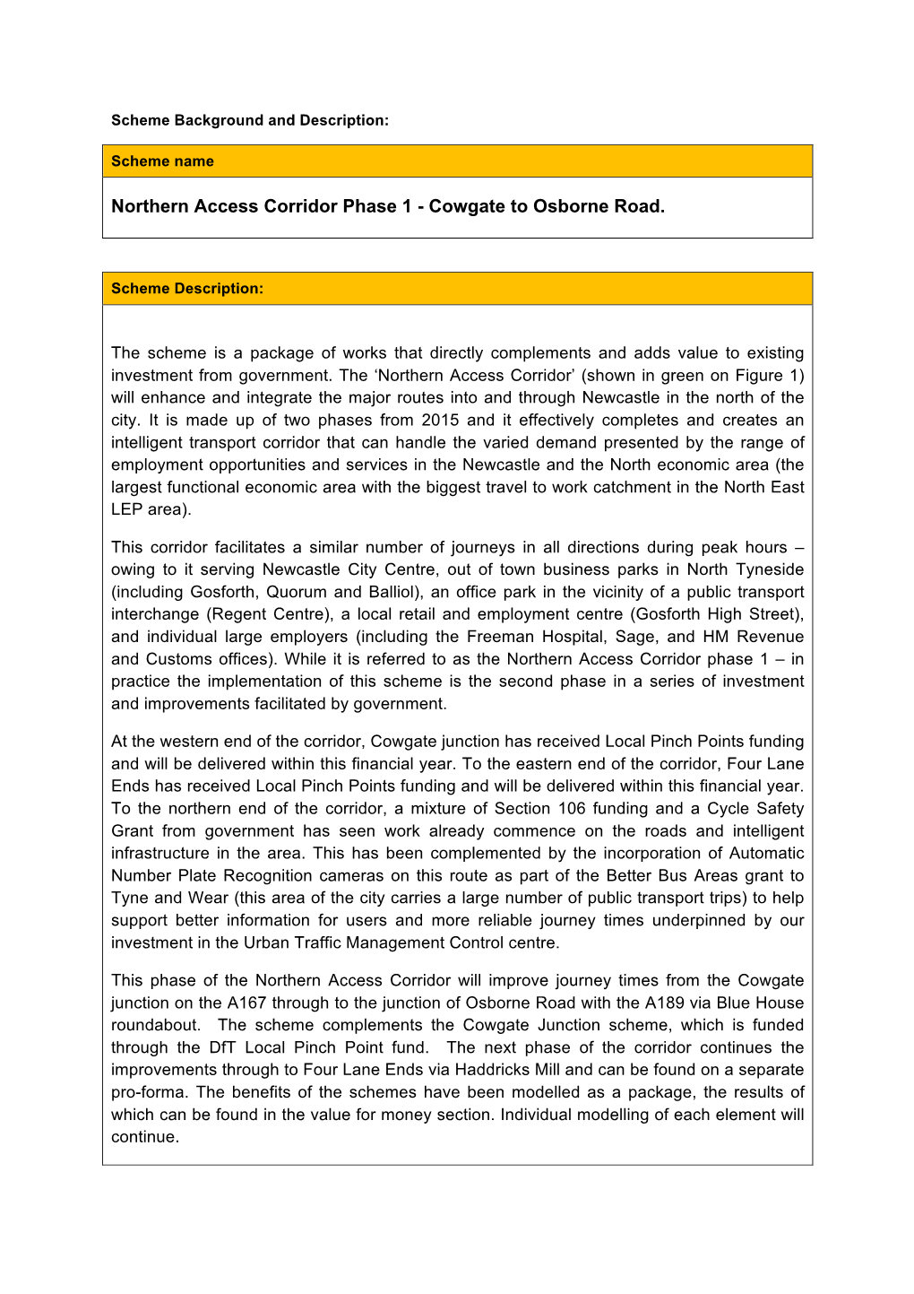 Northern Access Corridor Phase 1 - Cowgate to Osborne Road