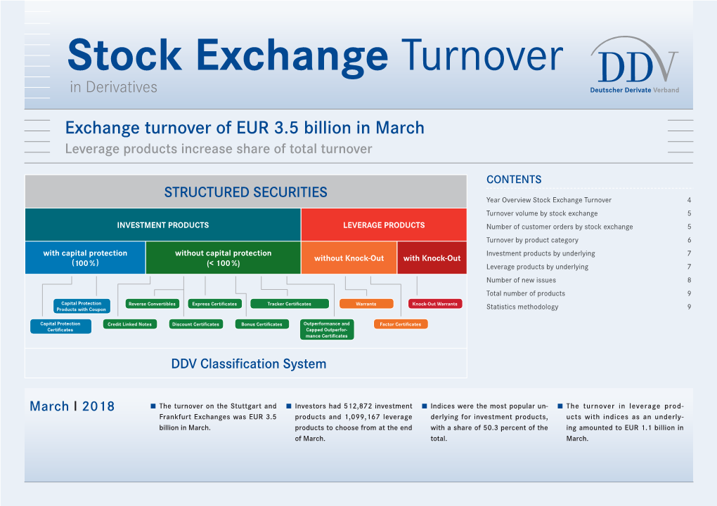 Stock Exchange Turnover, March 2018