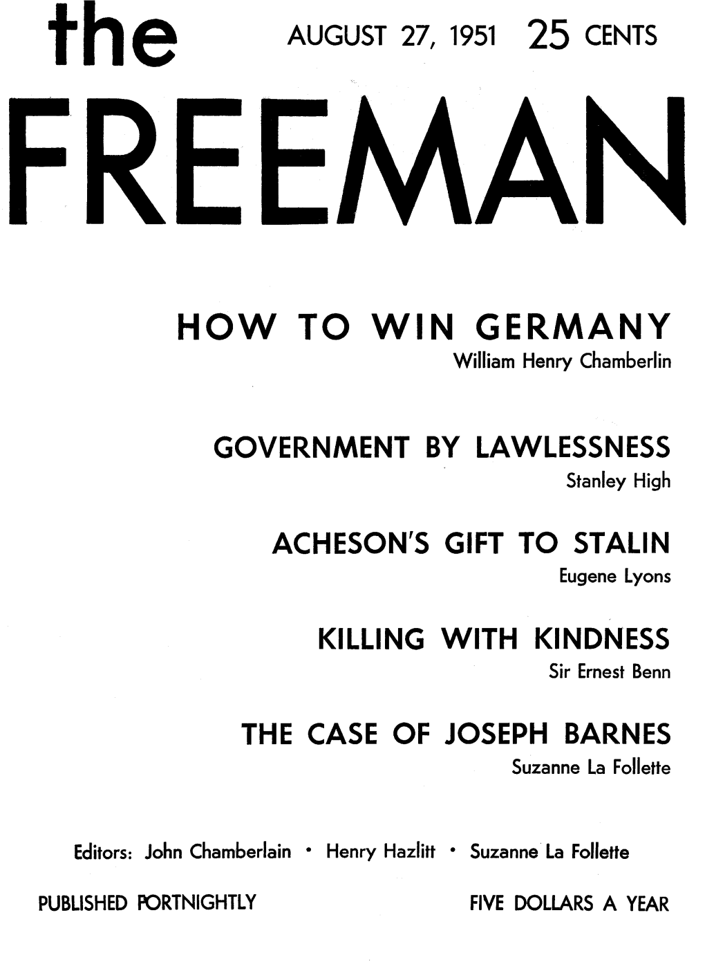 The Freeman August 1951