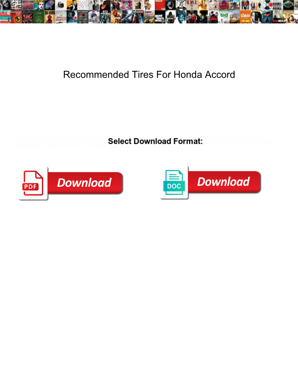 Recommended Tires for Honda Accord