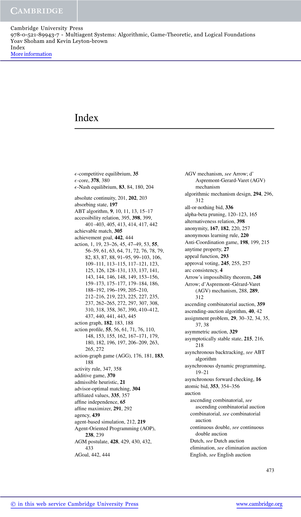 Ε-Competitive Equilibrium, 35 Ε-Core, 378, 380 Ε-Nash Equilibrium