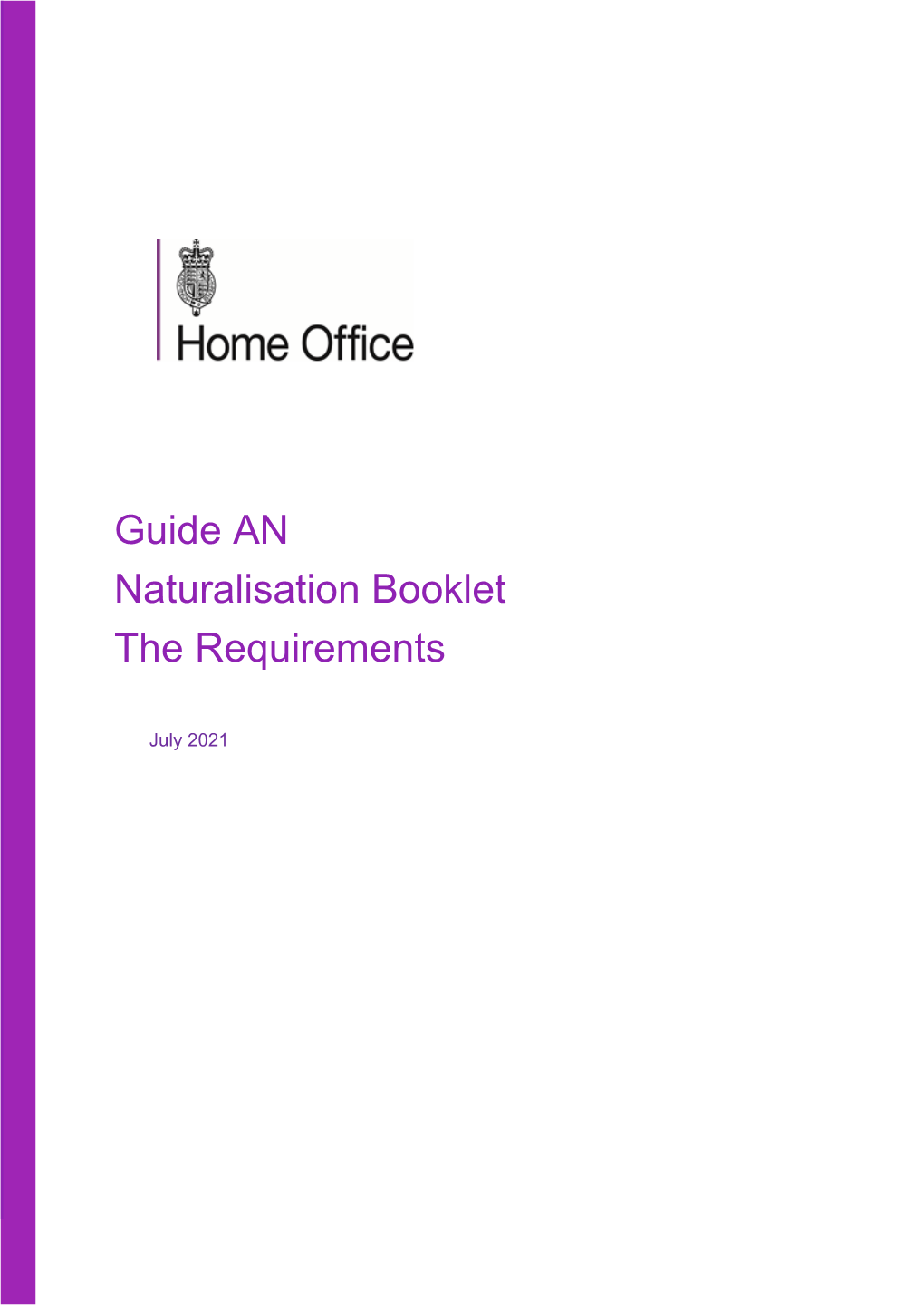 Guide AN: Naturalisation Booklet