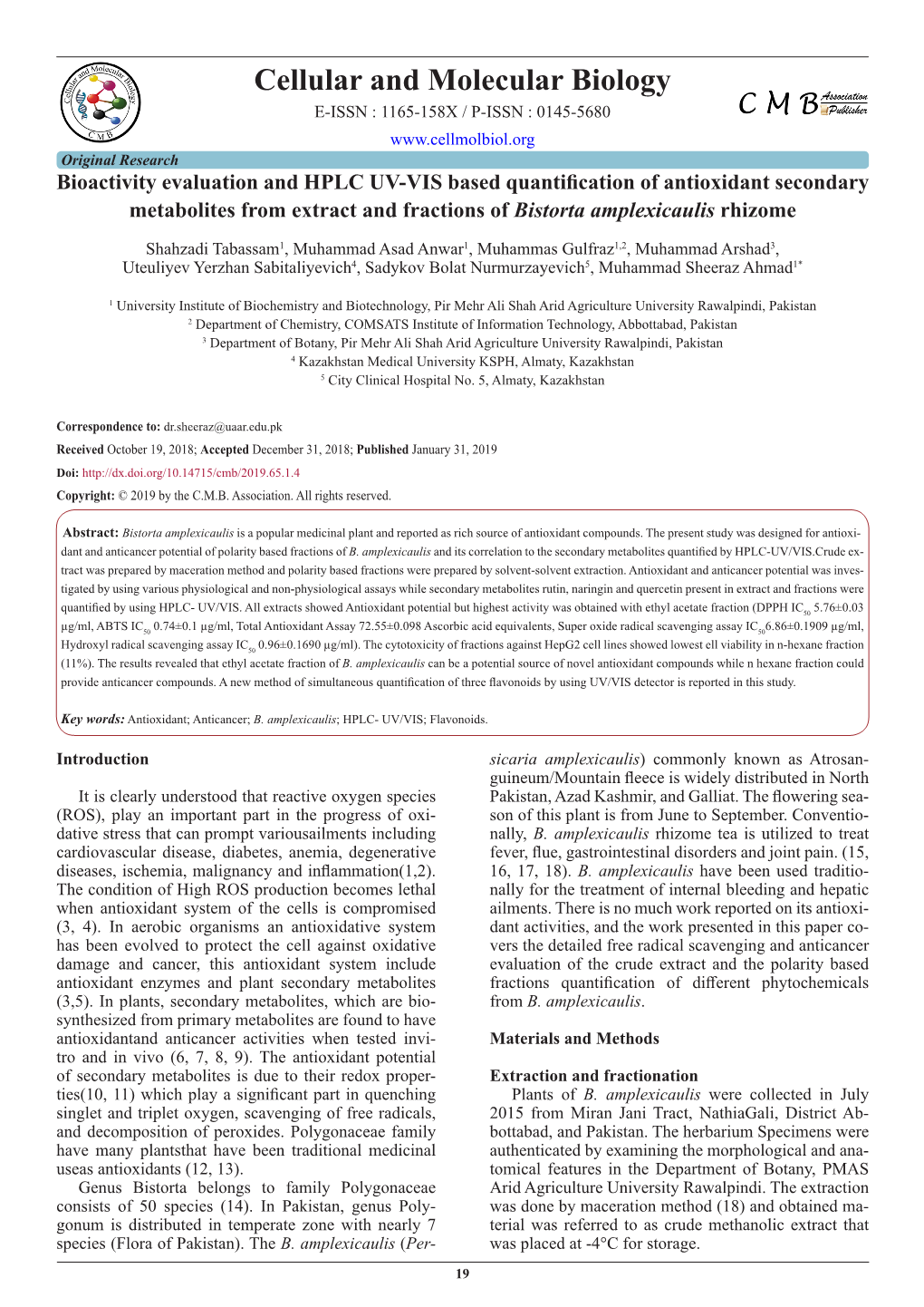 Cellular and Molecular Biology