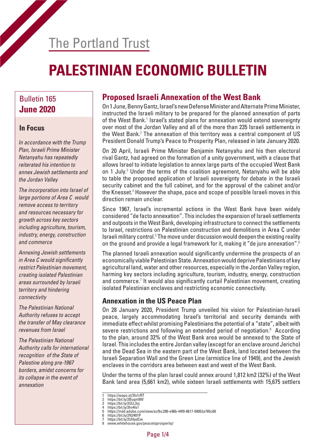 PALESTINIAN ECONOMIC BULLETIN, June 2020