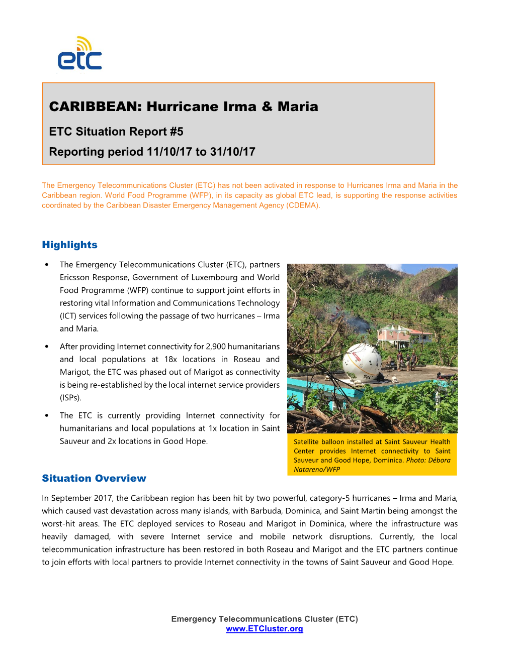 CARIBBEAN: Hurricane Irma & Maria