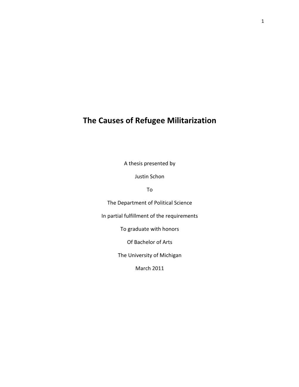 The Causes of Refugee Militarization