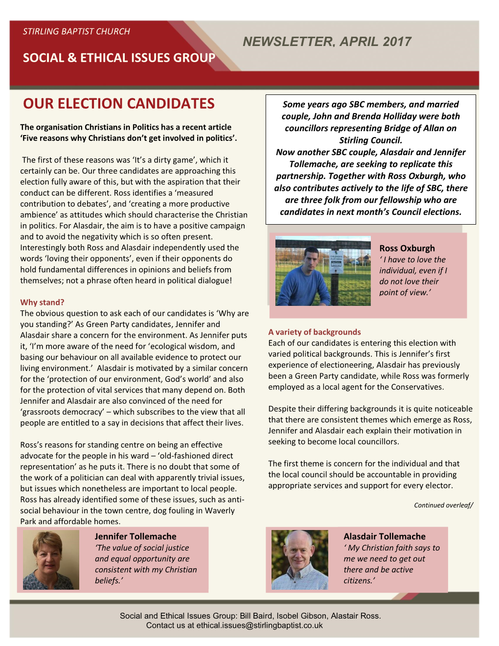 Our Election Candidates