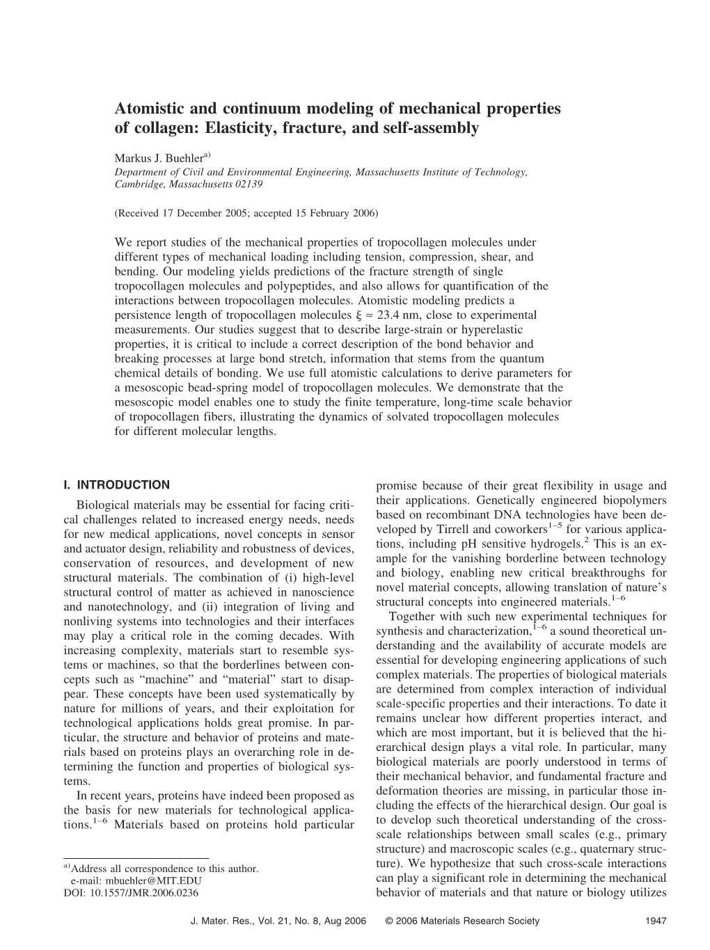 Atomistic and Continuum Modeling of Mechanical Properties of Collagen: Elasticity, Fracture, and Self-Assembly