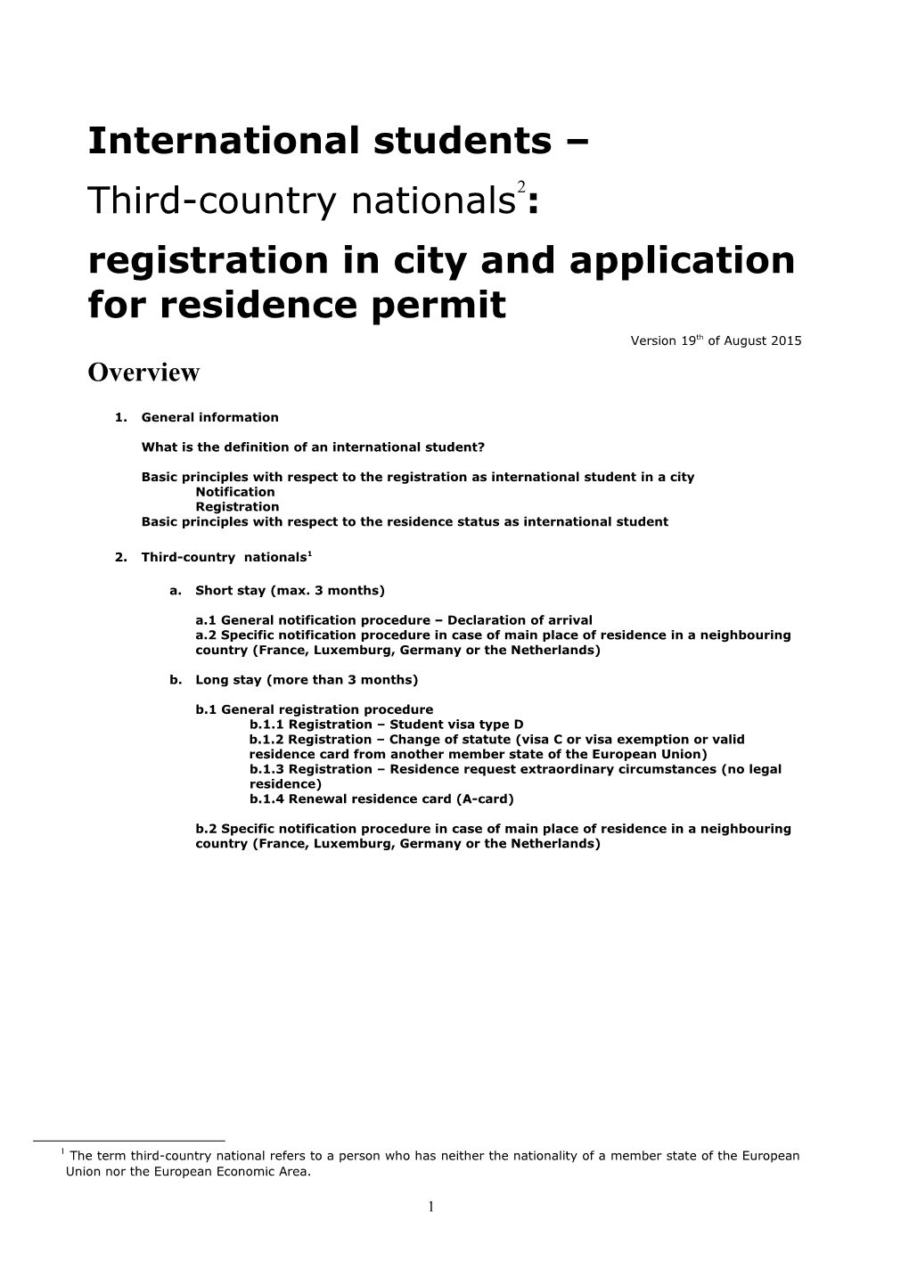 Registration in City and Application for Residence Permit