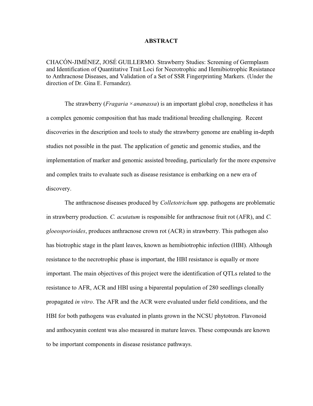 Screening of Germplasm and Identification of Quantitative Trait