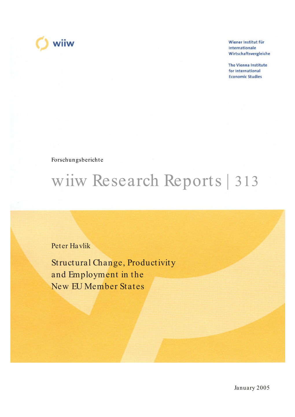Structural Change, Productivity and Employment in the New EU Member States