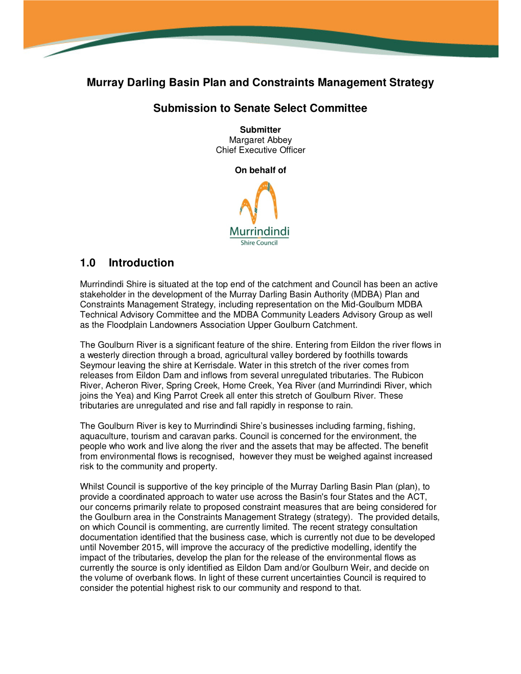 Murray Darling Basin Plan and Constraints Management Strategy