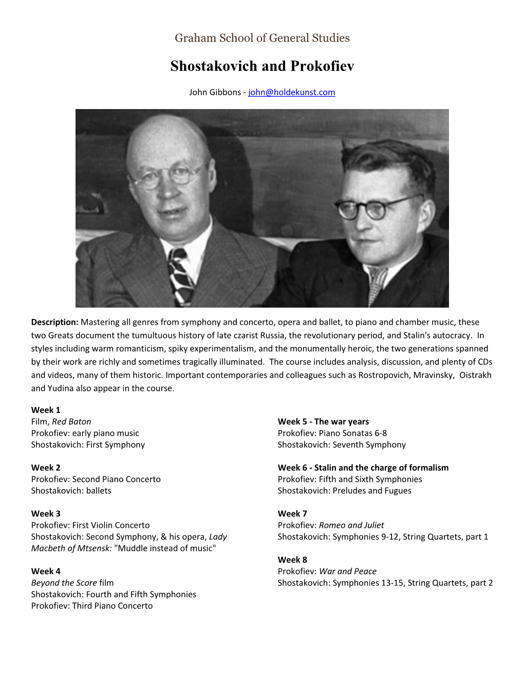 Shostakovich and Prokofiev