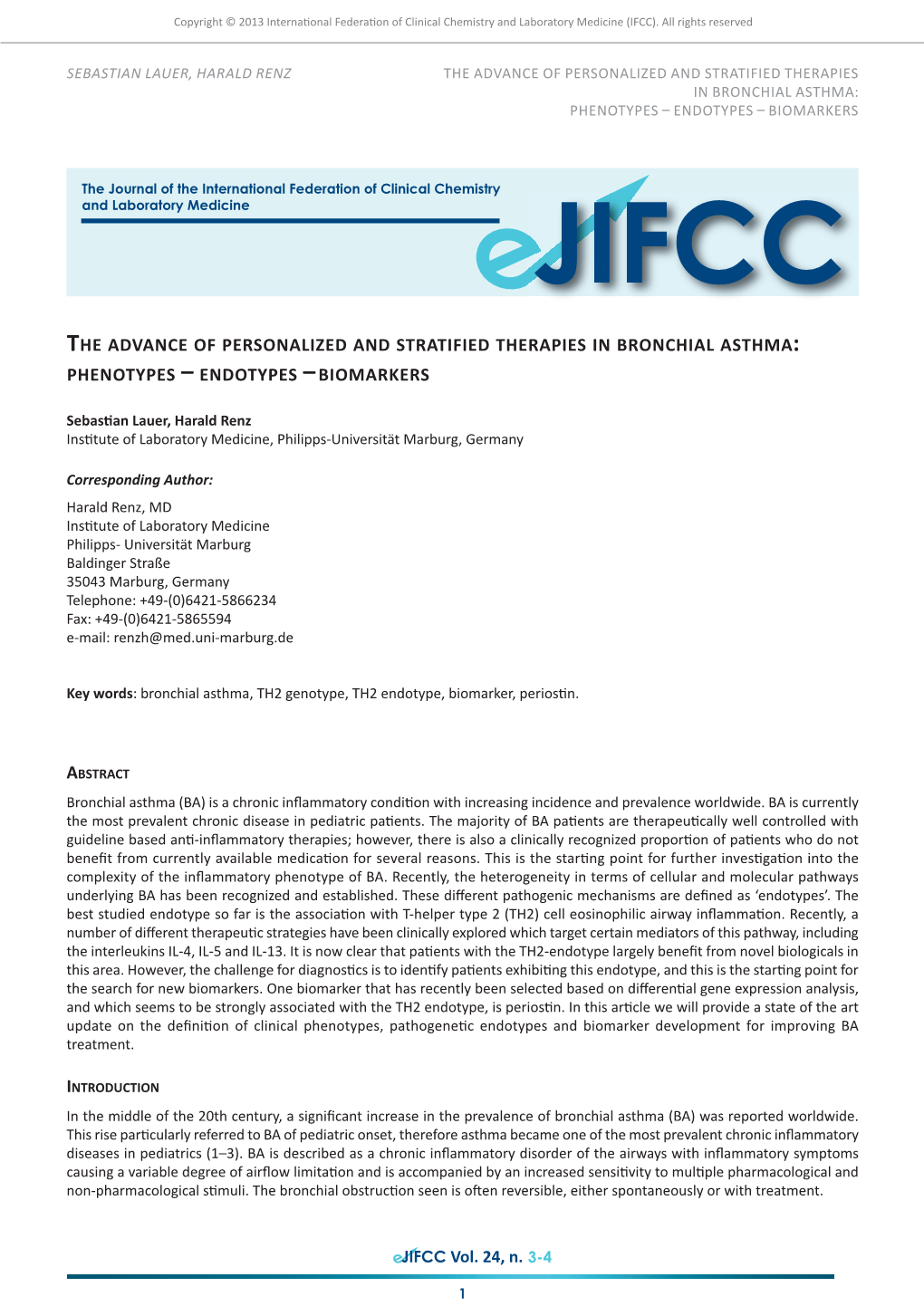 Phenotypes – Endotypes – Biomarkers