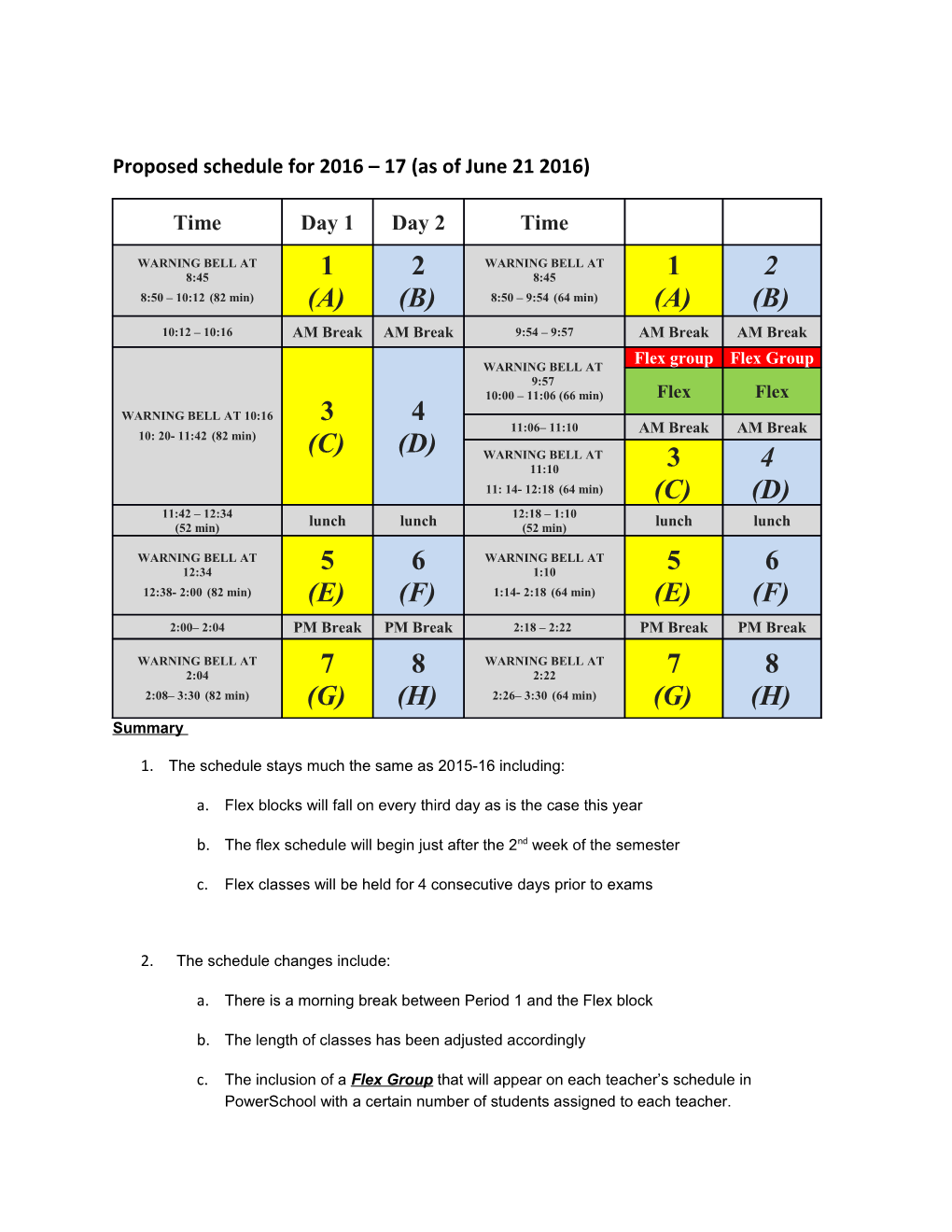 Proposed Schedule for 2016 17 (As of June 21 2016)