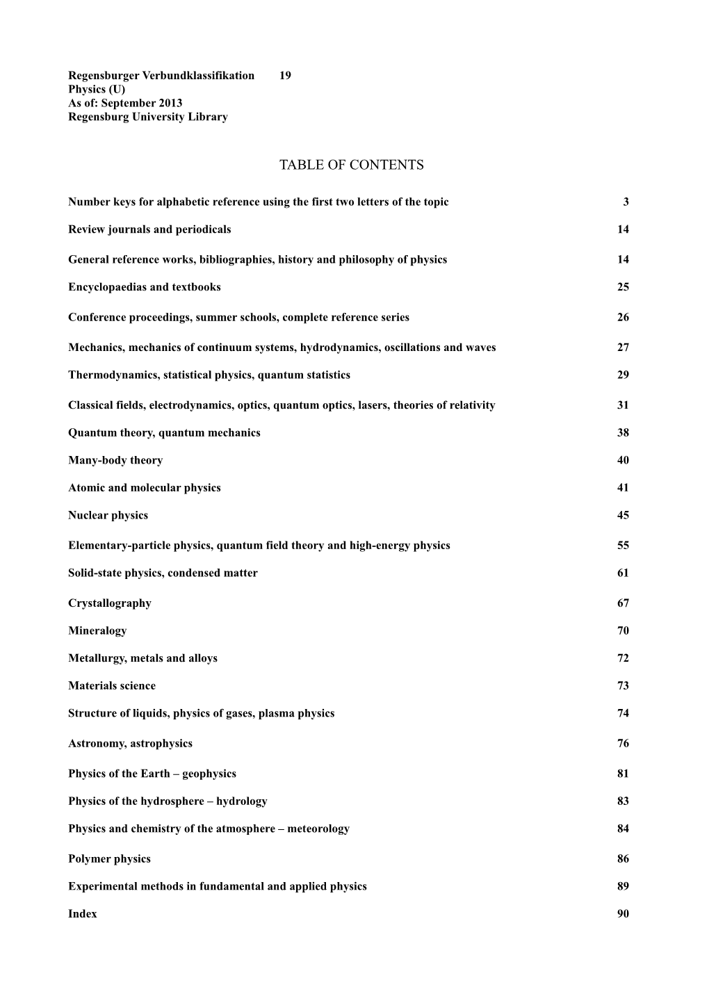 Table of Contents