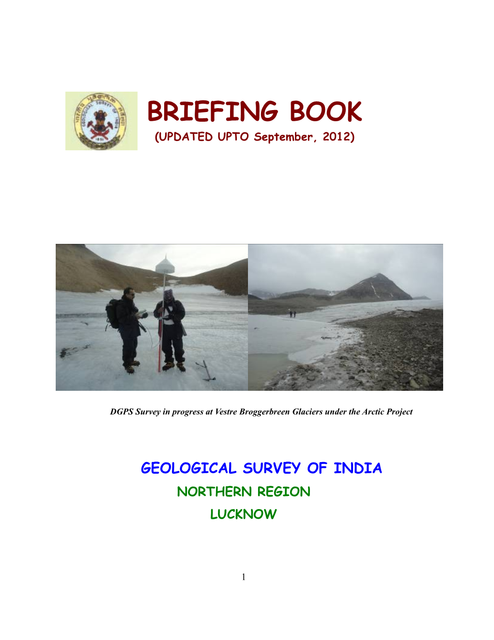 BRIEFING BOOK (UPDATED UPTO September, 2012)