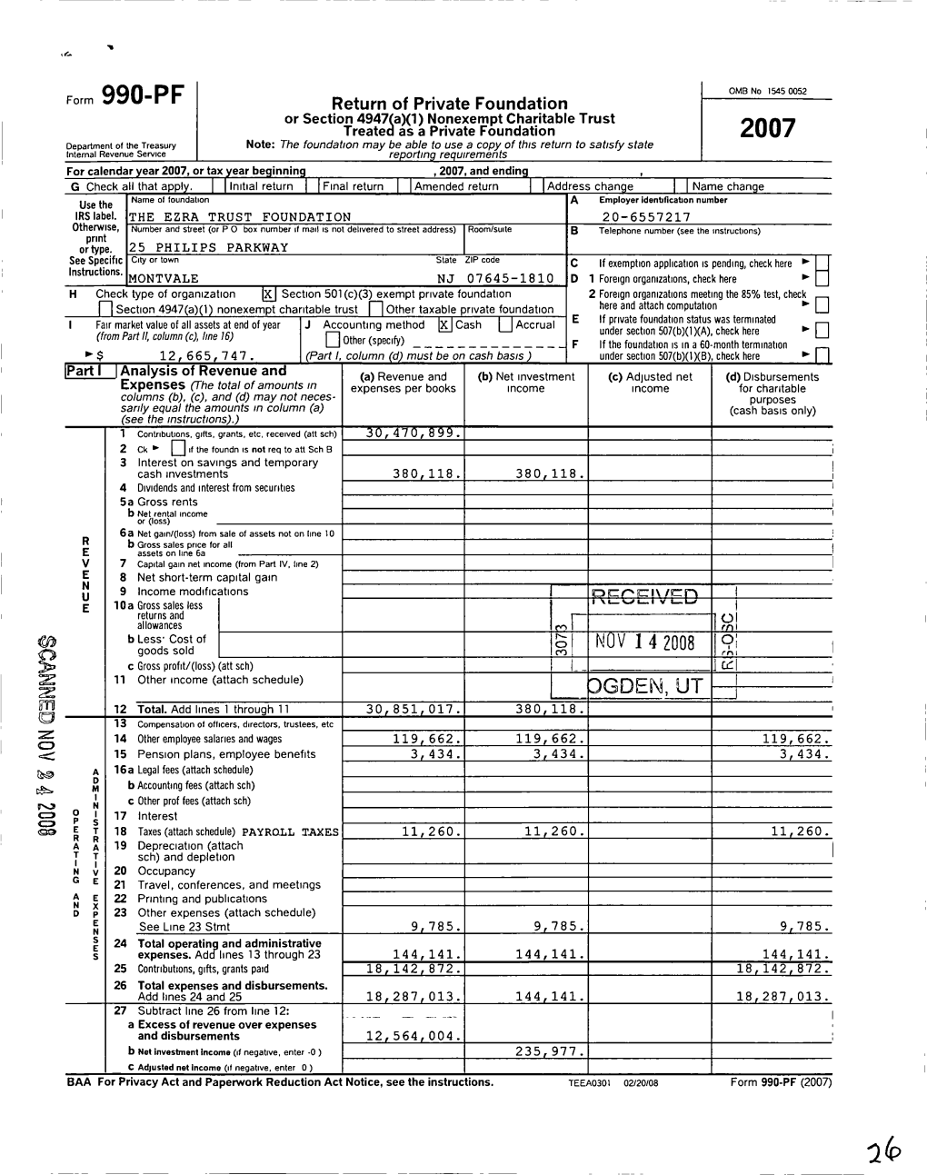 Form 990- P F 2007