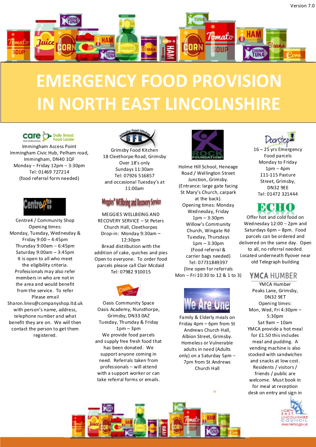 Emergency Food Provision in North East Lincolnshire