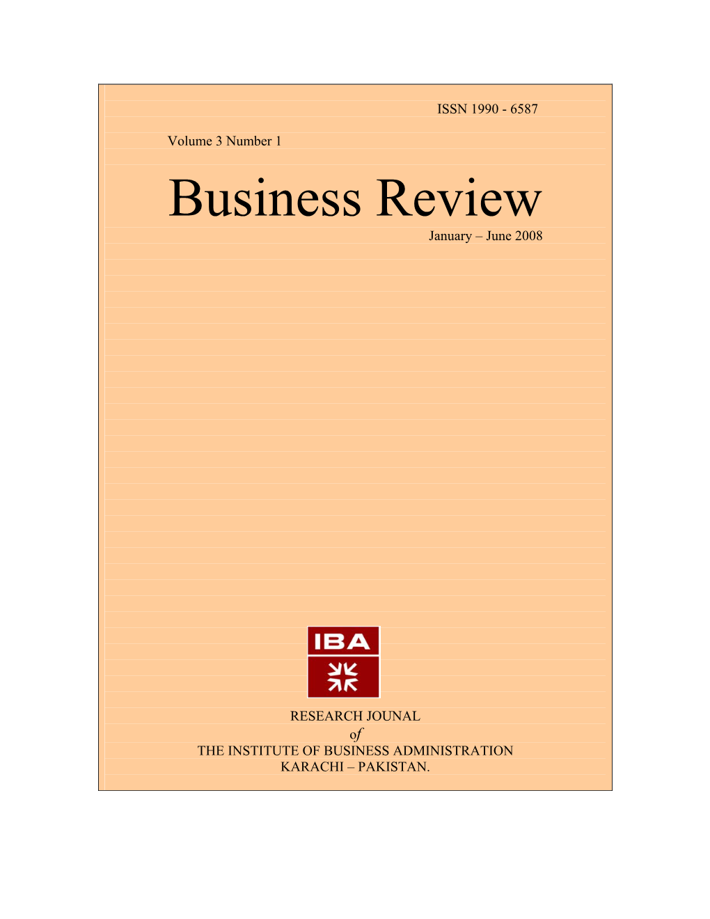 Business Review January – June 2008